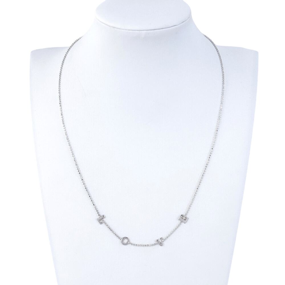 Vintage Italian Dyadema Sterling Silver 925 LOVE Letter Necklace 18"